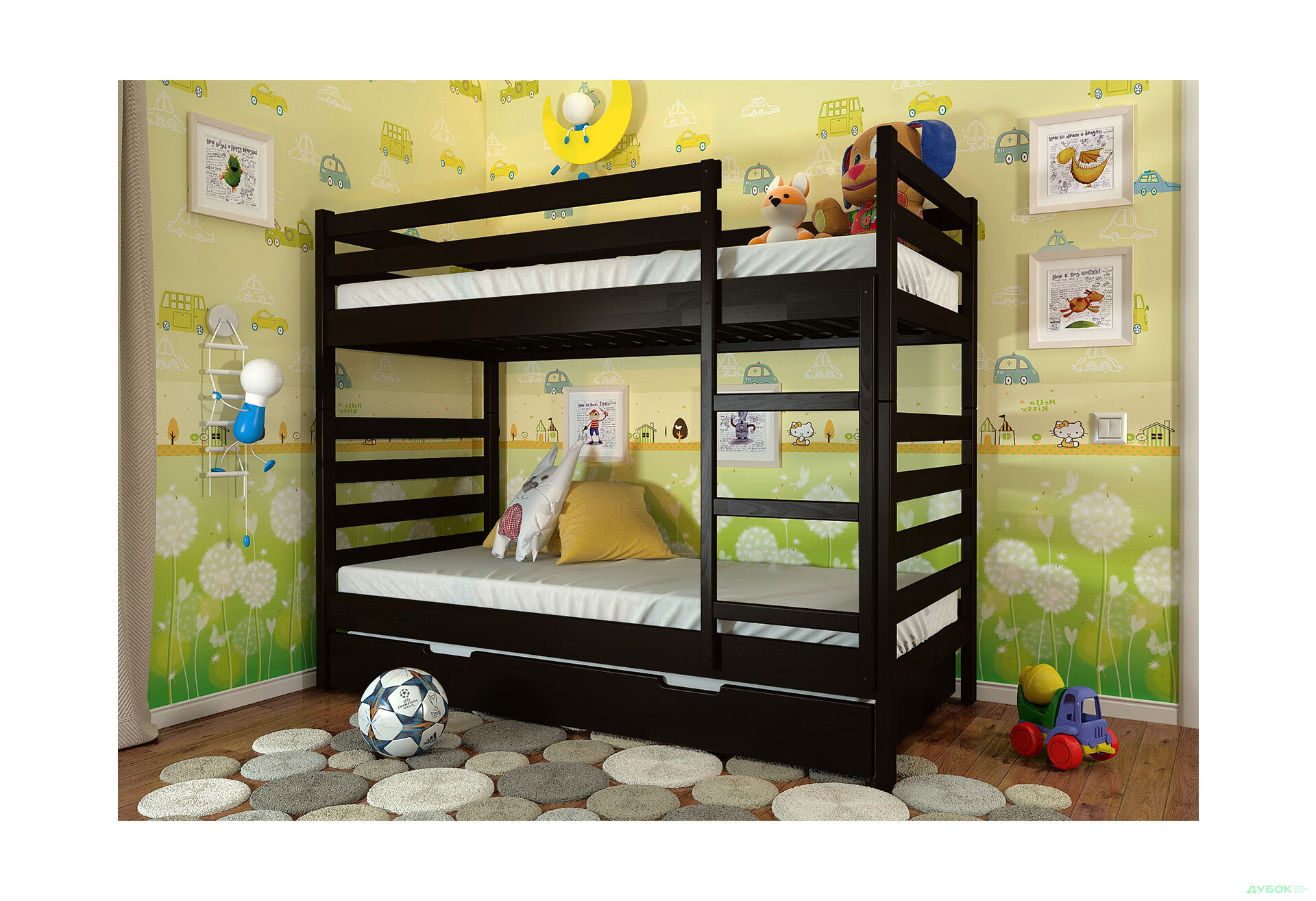 Кровать двухъярусная Арбор Древ Рио 90х190, сосна, венге - Изображение 2 Изображение 2 - Кровать двухъярусная Арбор Древ Рио 90х190, сосна, венге