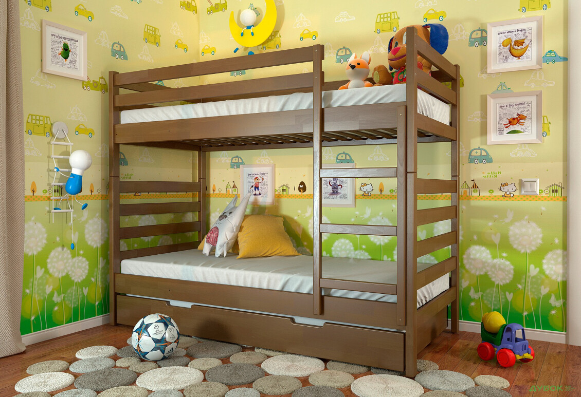 Кровать двухъярусная Арбор Древ Рио 90х190, сосна, орех - Изображение 2 Изображение 2 - Кровать двухъярусная Арбор Древ Рио 90х190, сосна, орех