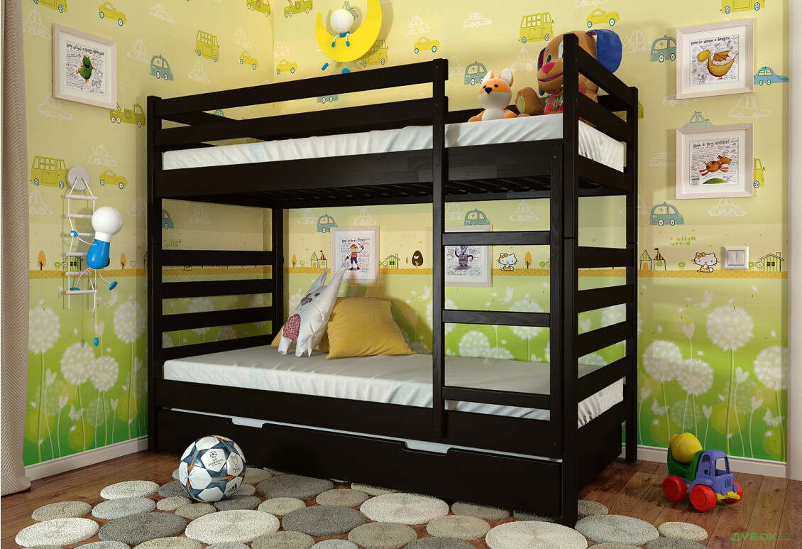 Кровать двухъярусная Арбор Древ Рио 90х200, бук, венге - Изображение 2 Изображение 2 - Кровать двухъярусная Арбор Древ Рио 90х200, бук, венге