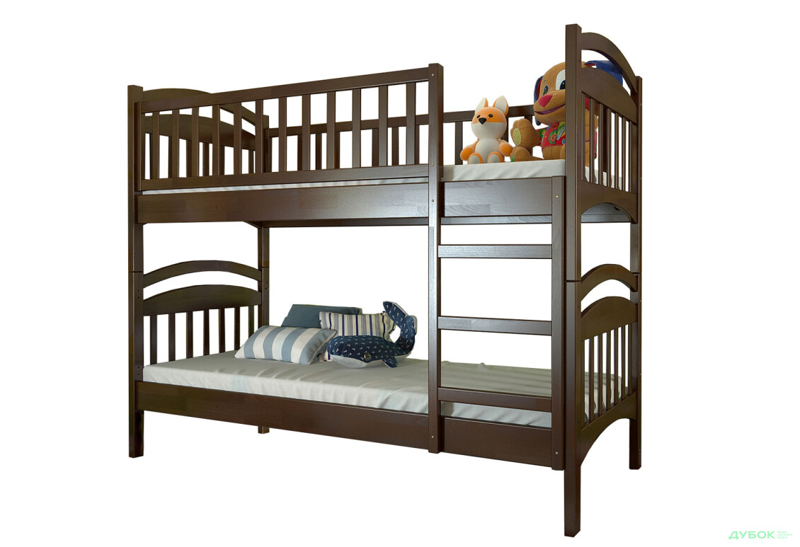 Кровать двухьярусная Арбор Древ Смайл сосна 80х190, темный орех - Изображение 1 Изображение 1 - Кровать двухьярусная Арбор Древ Смайл сосна 80х190, темный орех