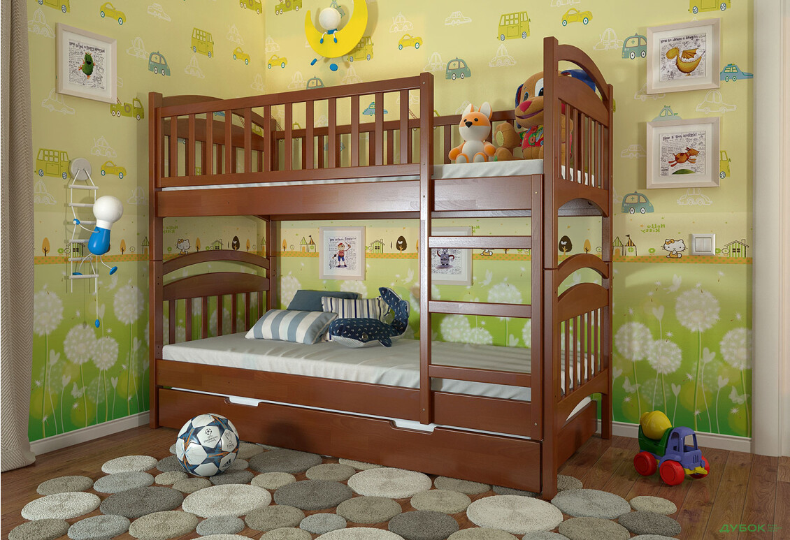 Кровать двухьярусная Арбор Древ Смайл сосна 80х200, яблоня локарно - Изображение 2 Изображение 2 - Кровать двухьярусная Арбор Древ Смайл сосна 80х200, яблоня локарно