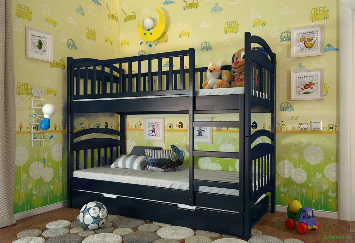 Кровать двухьярусная Арбор Древ Смайл сосна 90х190, венге магия - Изображение 2 Изображение 2 - Кровать двухьярусная Арбор Древ Смайл сосна 90х190, венге магия