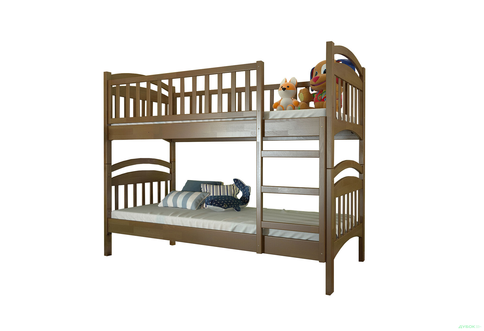 Ліжко двоярусне Arbor Drev Смайл сосна 90х190, горіх - Зображення 1 Зображення 1 - Ліжко двоярусне Arbor Drev Смайл сосна 90х190, горіх