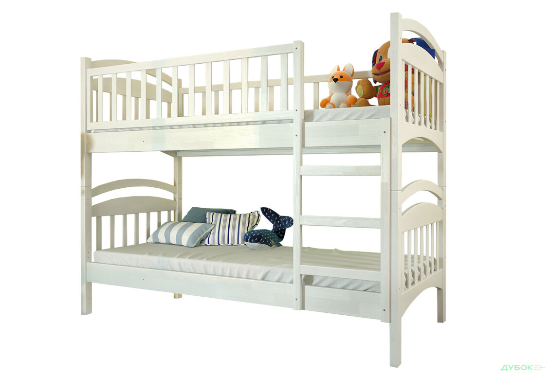 Кровать двухьярусная Арбор Древ Смайл сосна 90х200, белый - Изображение 1 Изображение 1 - Кровать двухьярусная Арбор Древ Смайл сосна 90х200, белый