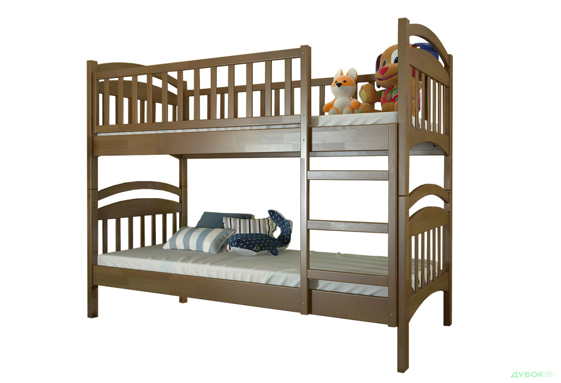 Ліжко двоярусне Arbor Drev Смайл сосна 90х200, горіх - Зображення 1 Зображення 1 - Ліжко двоярусне Arbor Drev Смайл сосна 90х200, горіх