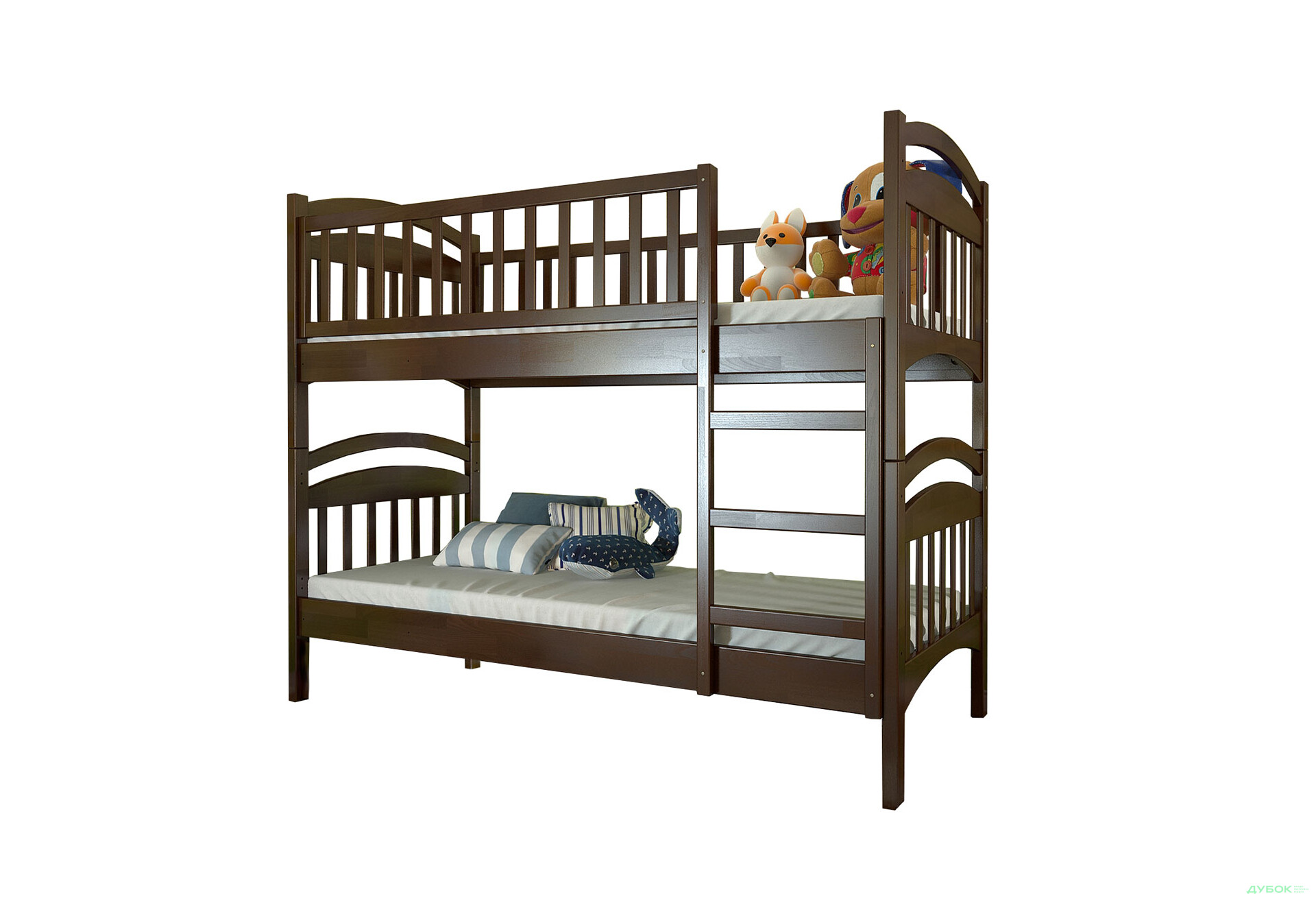 Изображение 1 - Кровать двухьярусная Арбор Древ Смайл сосна 90х200, темный орех