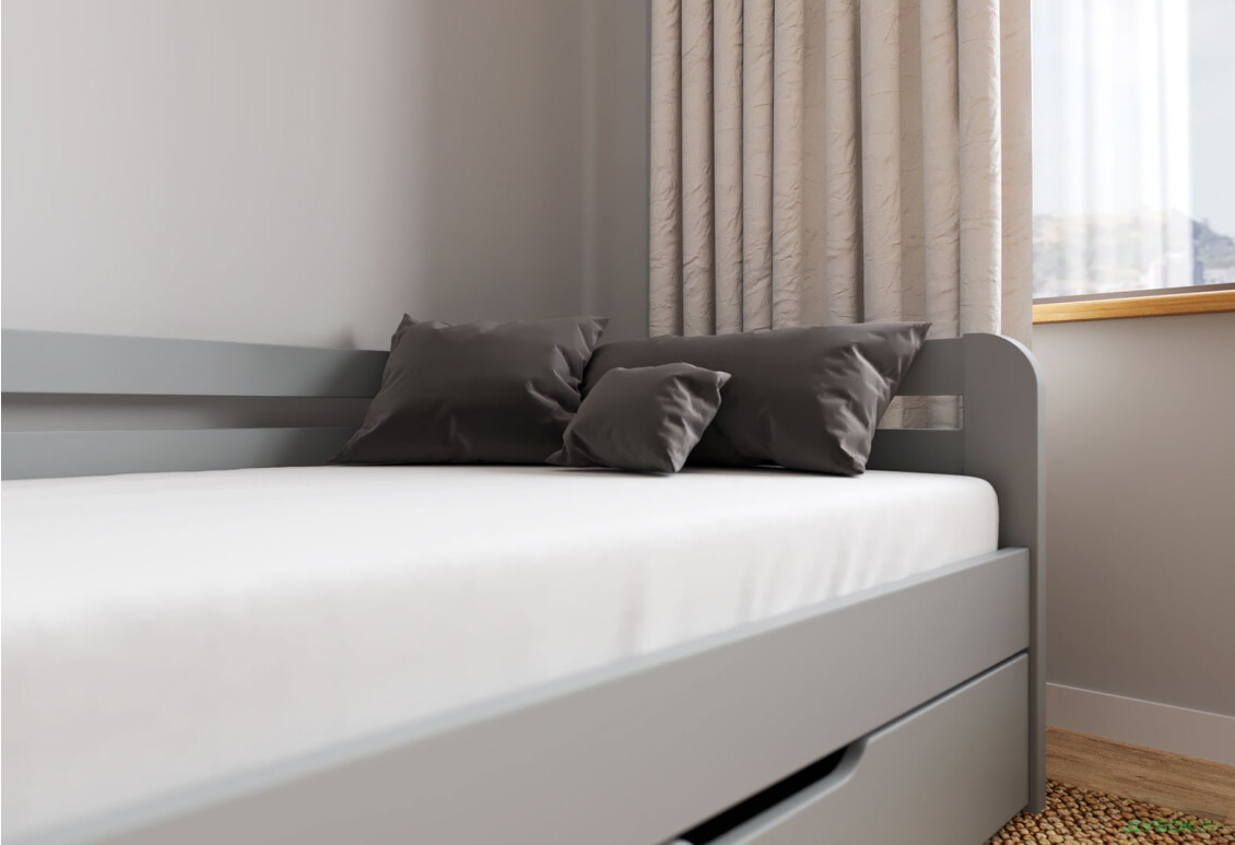 Кровать Arbor Drev Немо 90х200, бук, серый - Изображение 5 Изображение 5 - Кровать Arbor Drev Немо 90х200, бук, серый