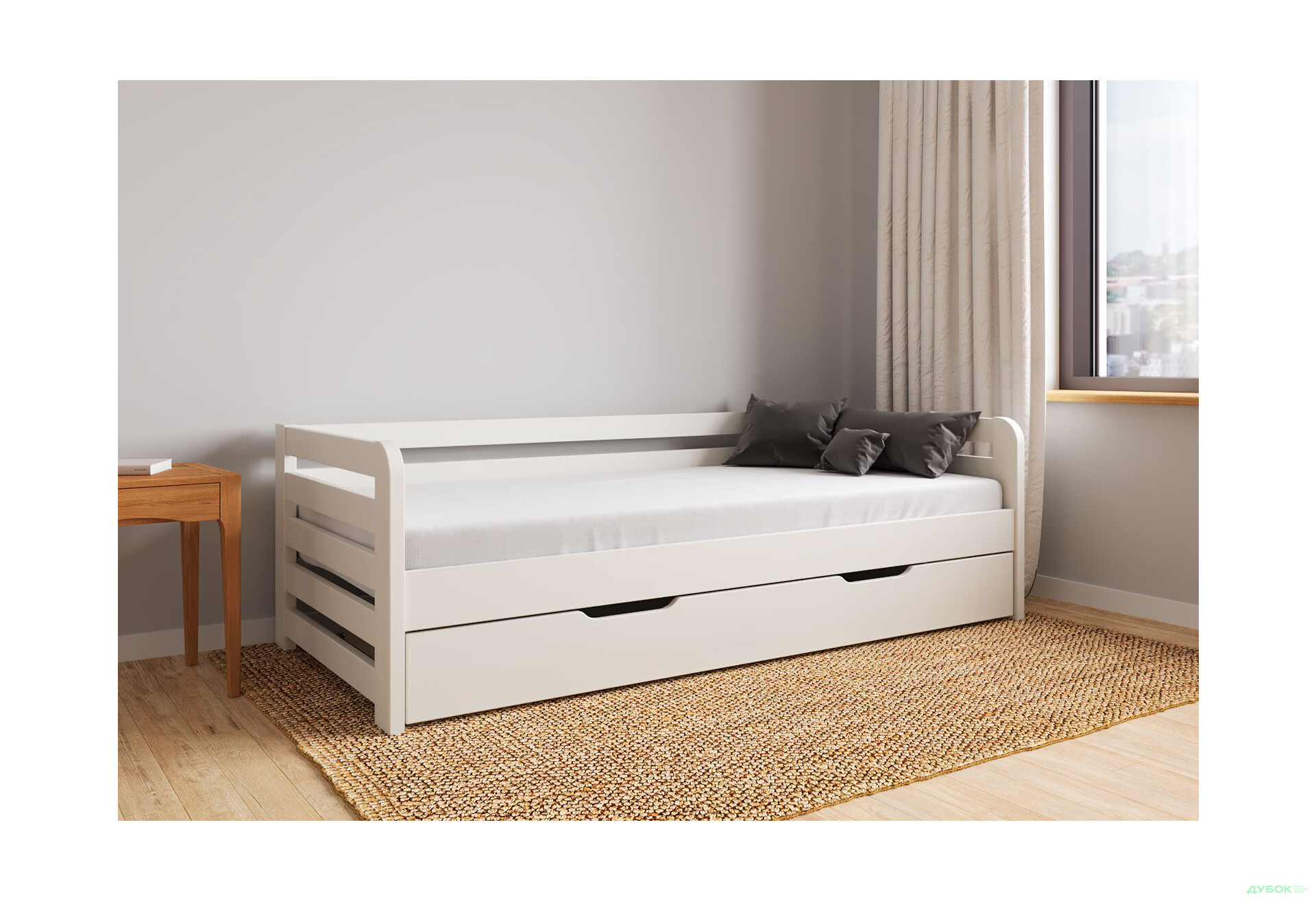 Ліжко Arbor Drev Немо 80х190, бук, білий - Зображення 4 Зображення 4 - Ліжко Arbor Drev Немо 80х190, бук, білий