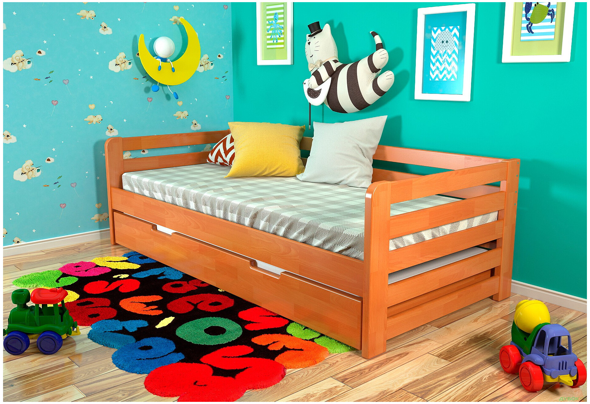 Ліжко Arbor Drev Немо 80х190, сосна, вільха - Зображення 2 Зображення 2 - Ліжко Arbor Drev Немо 80х190, сосна, вільха