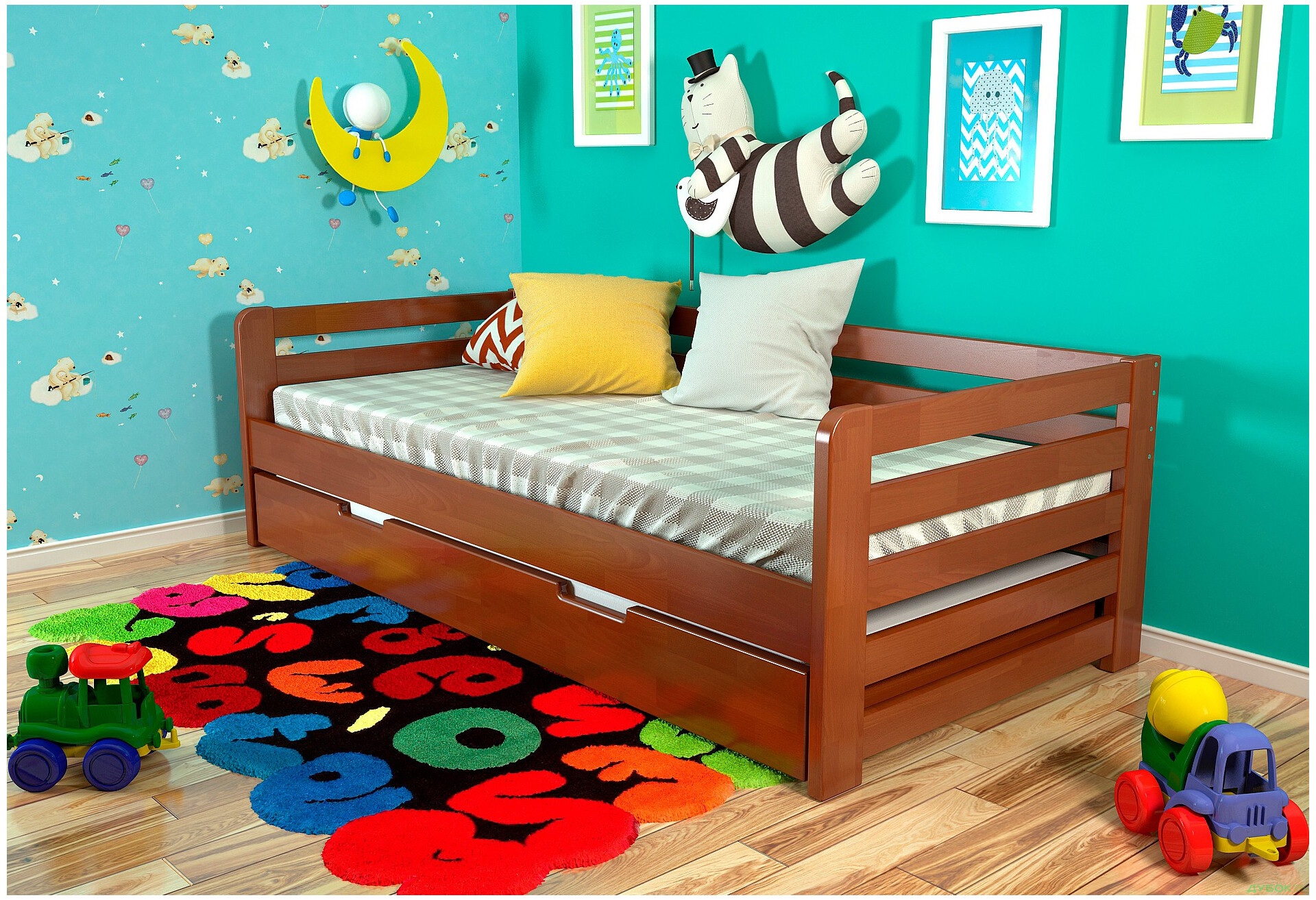 Зображення 2 - Ліжко Arbor Drev Немо 80х190, сосна, яблуня локарно