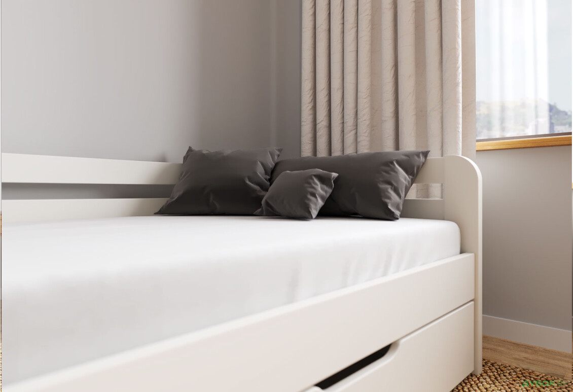 Ліжко Arbor Drev Немо 90х190, бук, білий - Зображення 4 Зображення 4 - Ліжко Arbor Drev Немо 90х190, бук, білий