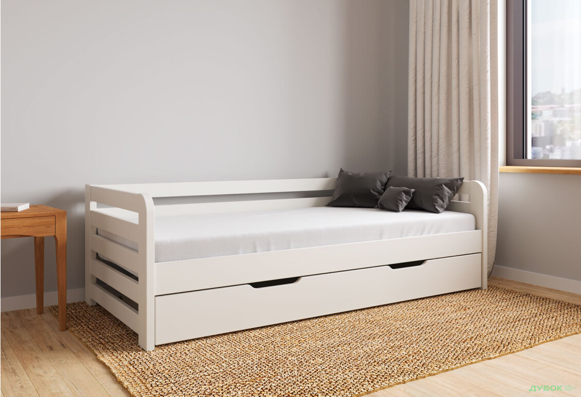 Ліжко Arbor Drev Немо 90х190, бук, білий - Зображення 2 Зображення 2 - Ліжко Arbor Drev Немо 90х190, бук, білий