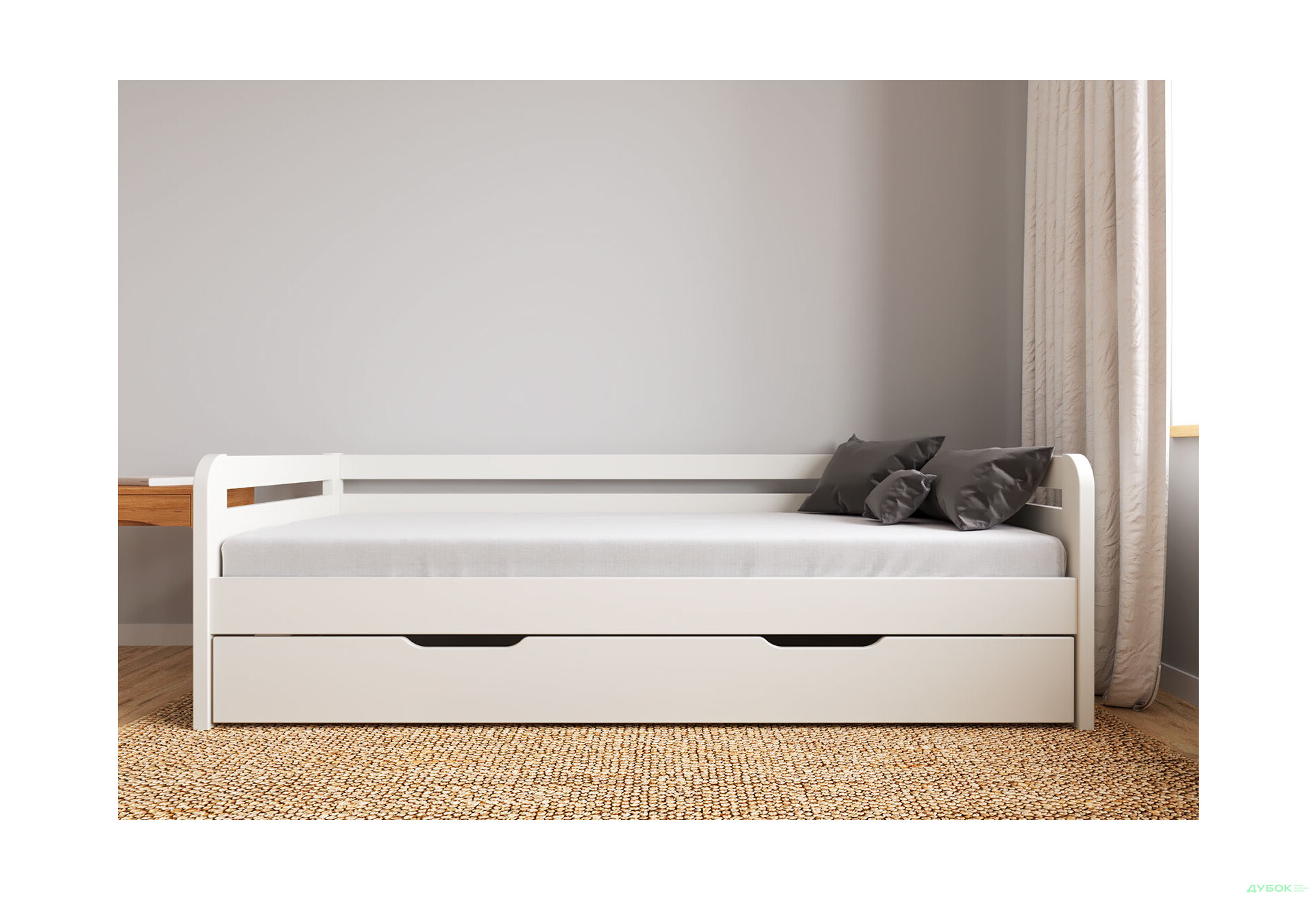 Ліжко Arbor Drev Немо 90х190, бук, білий - Зображення 5 Зображення 5 - Ліжко Arbor Drev Немо 90х190, бук, білий