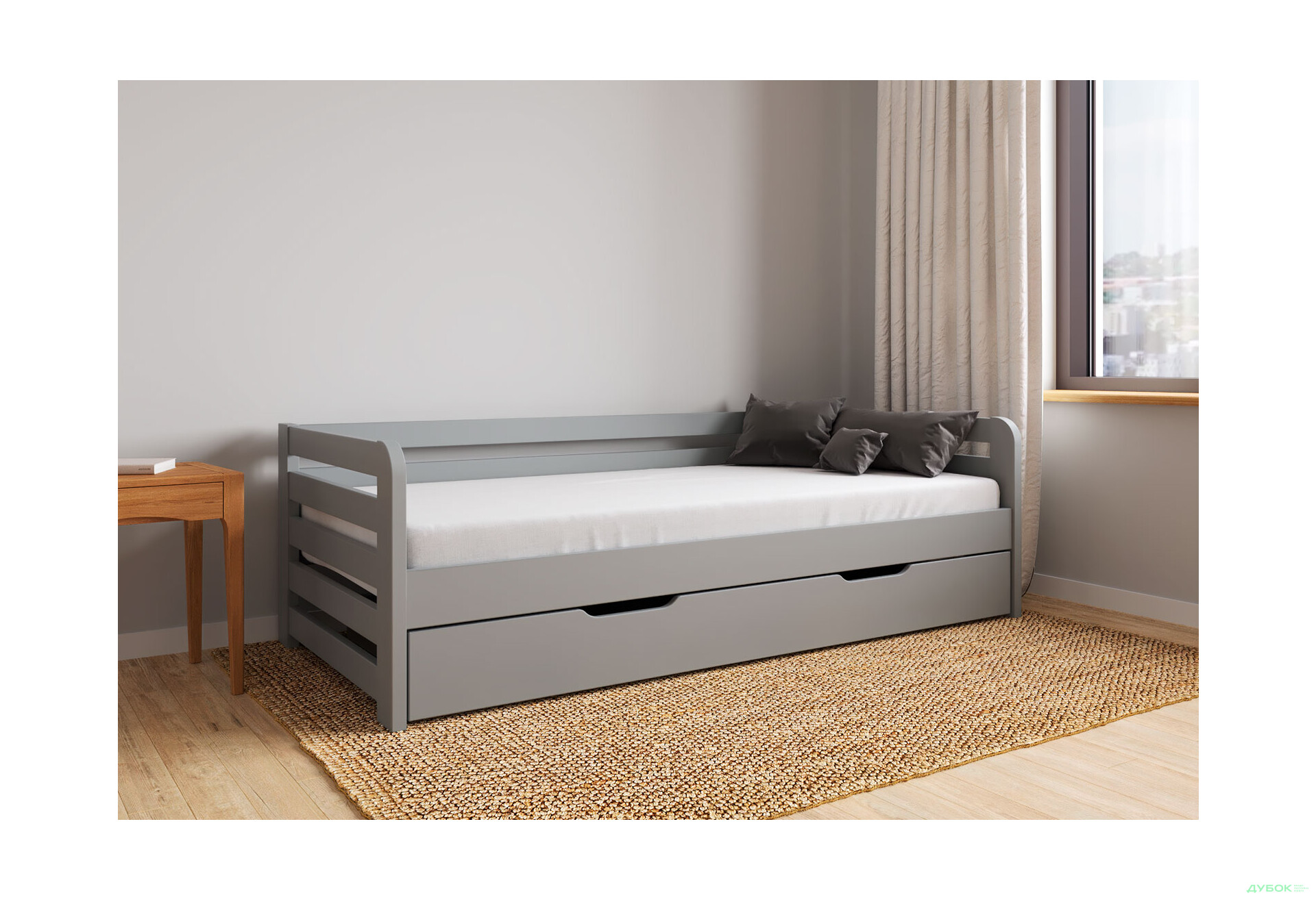 Зображення 2 - Ліжко Arbor Drev Немо 90х190, бук, сірий