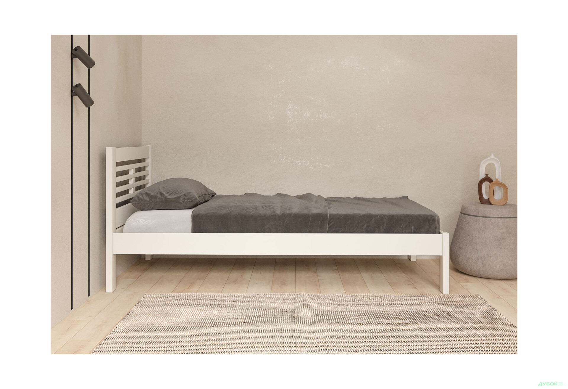 Ліжко Arbor Drev Шопен 90х200, бук, білий - Зображення 2 Зображення 2 - Ліжко Arbor Drev Шопен 90х200, бук, білий