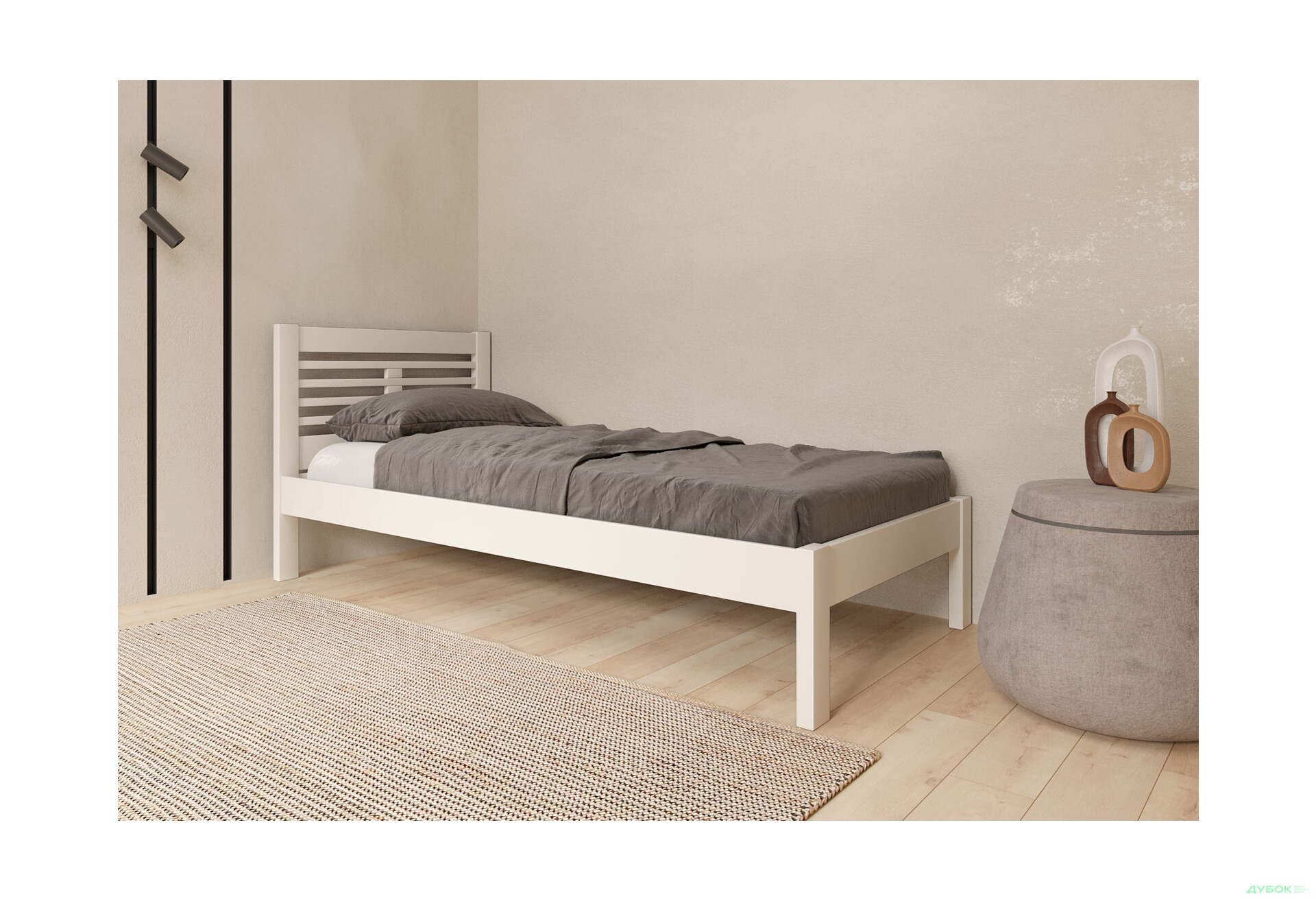 Ліжко Arbor Drev Шопен 90х200, бук, білий - Зображення 3 Зображення 3 - Ліжко Arbor Drev Шопен 90х200, бук, білий