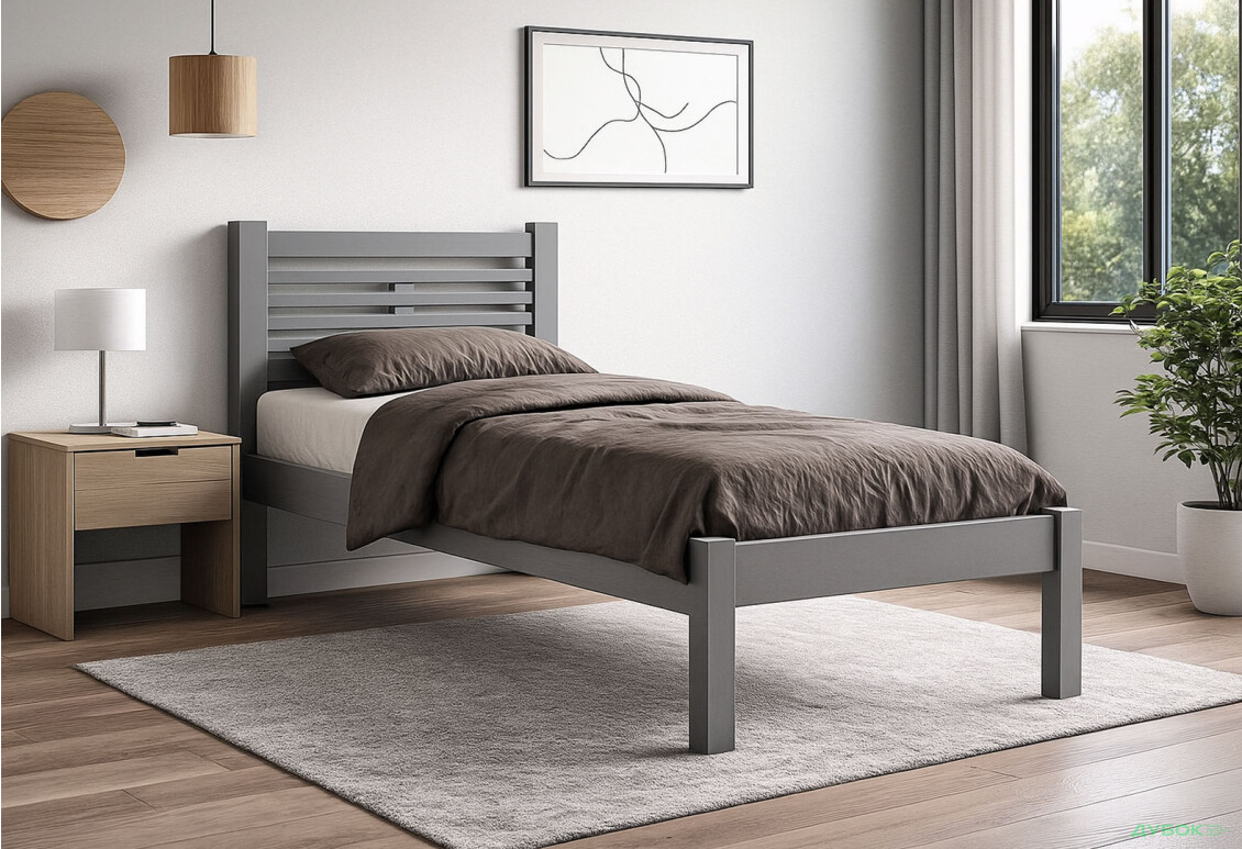 Зображення 2 - Ліжко Arbor Drev Шопен 90х200, бук, сірий