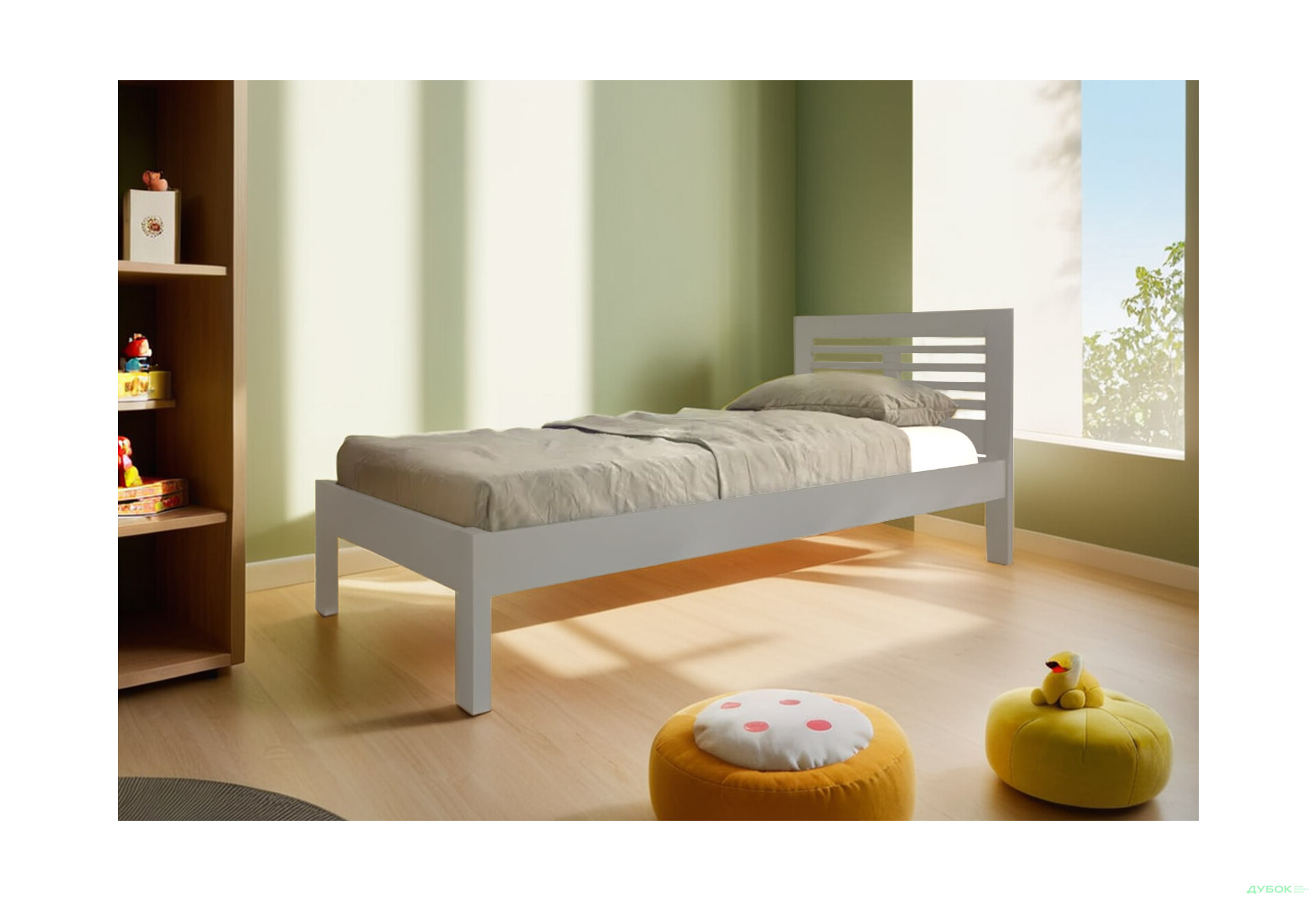 Ліжко Arbor Drev Шопен 90х200, сосна, сірий - Зображення 2 Зображення 2 - Ліжко Arbor Drev Шопен 90х200, сосна, сірий