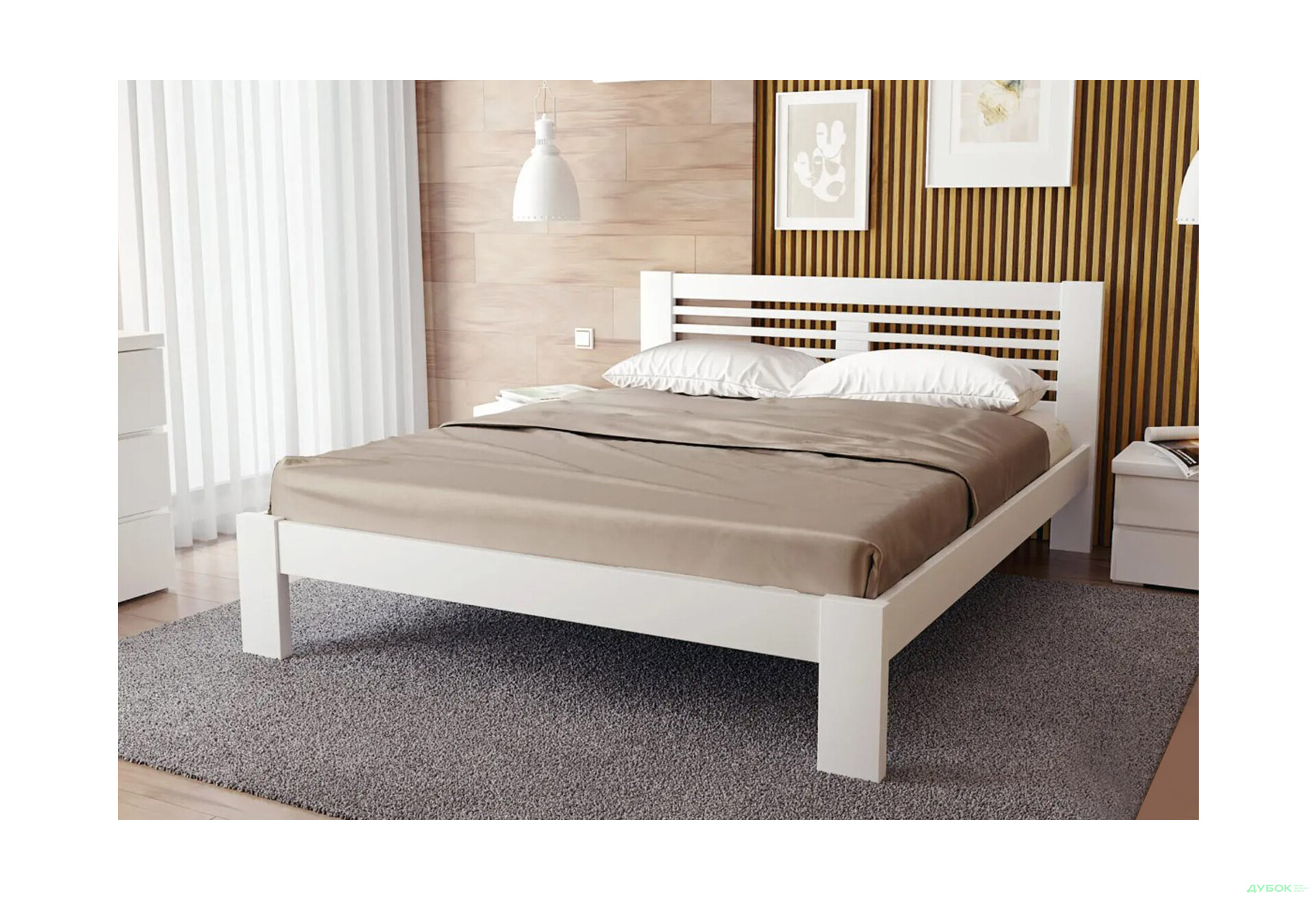 Ліжко Arbor Drev Шопен 120х190, сосна, білий - Зображення 2 Зображення 2 - Ліжко Arbor Drev Шопен 120х190, сосна, білий