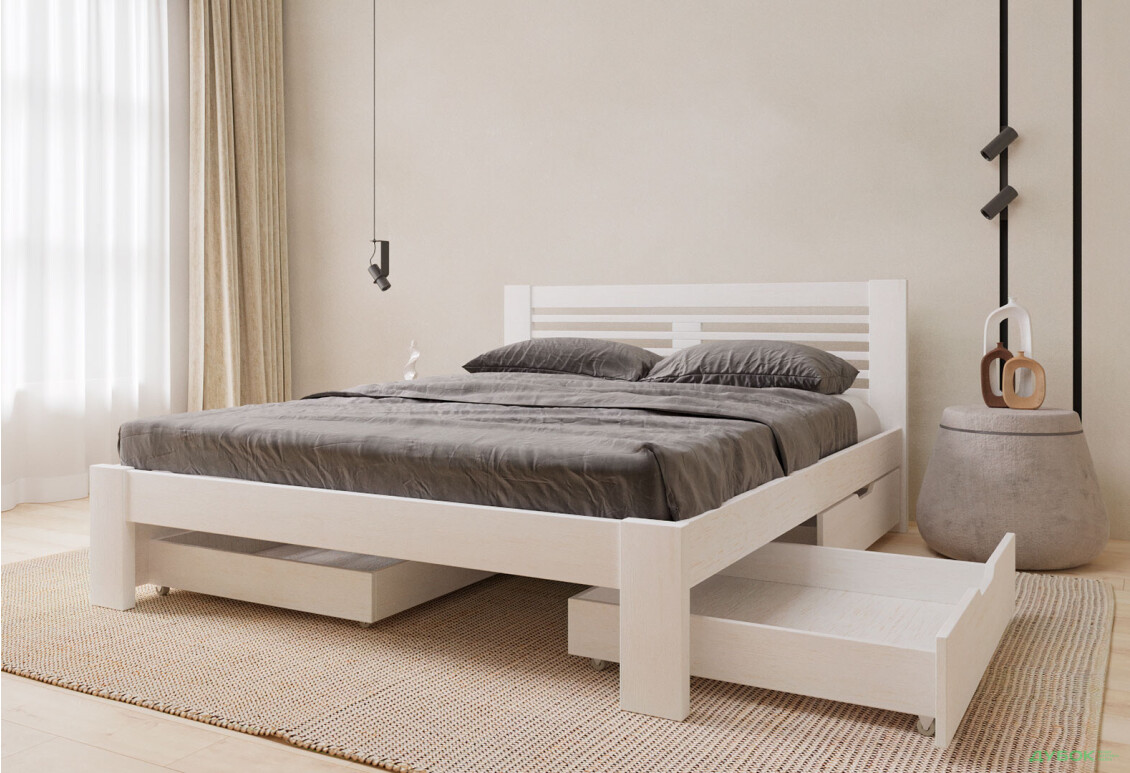 Ліжко Arbor Drev Шопен 120х190, сосна, білий - Зображення 5 Зображення 5 - Ліжко Arbor Drev Шопен 120х190, сосна, білий