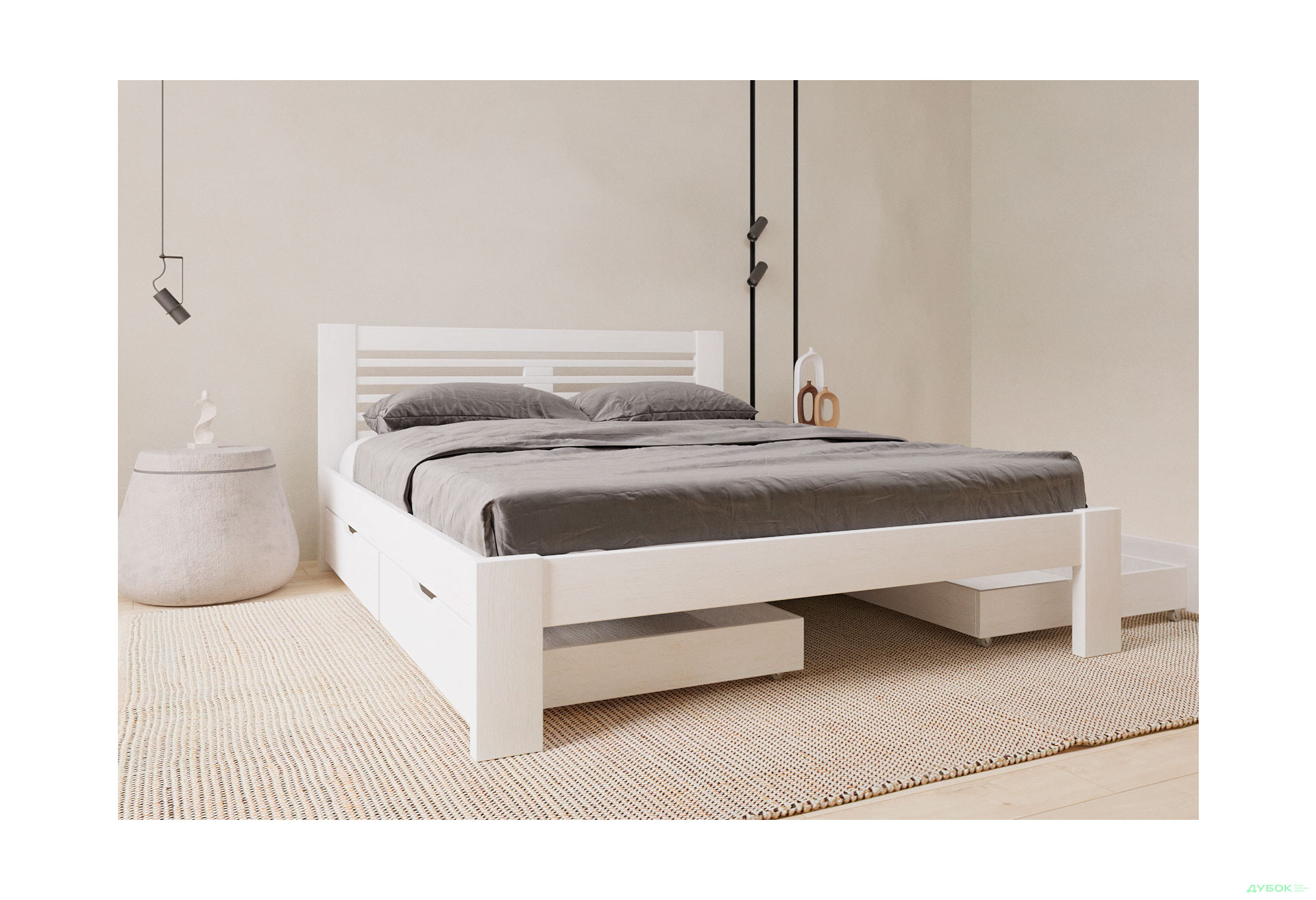 Ліжко Arbor Drev Шопен 120х190, сосна, білий - Зображення 6 Зображення 6 - Ліжко Arbor Drev Шопен 120х190, сосна, білий