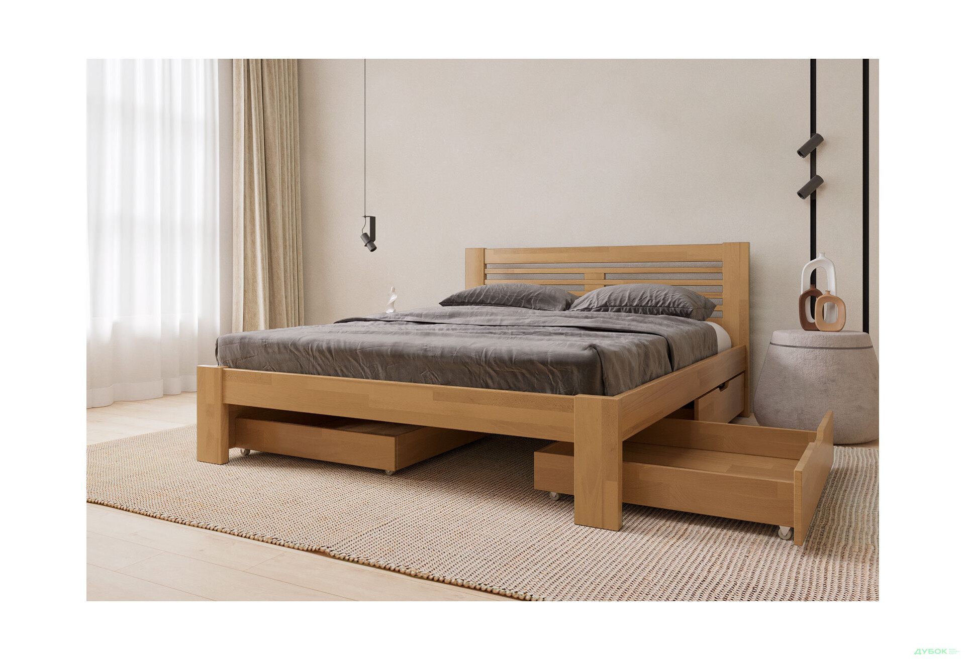 Зображення 2 - Ліжко Arbor Drev Шопен 160х200, сосна, горіх