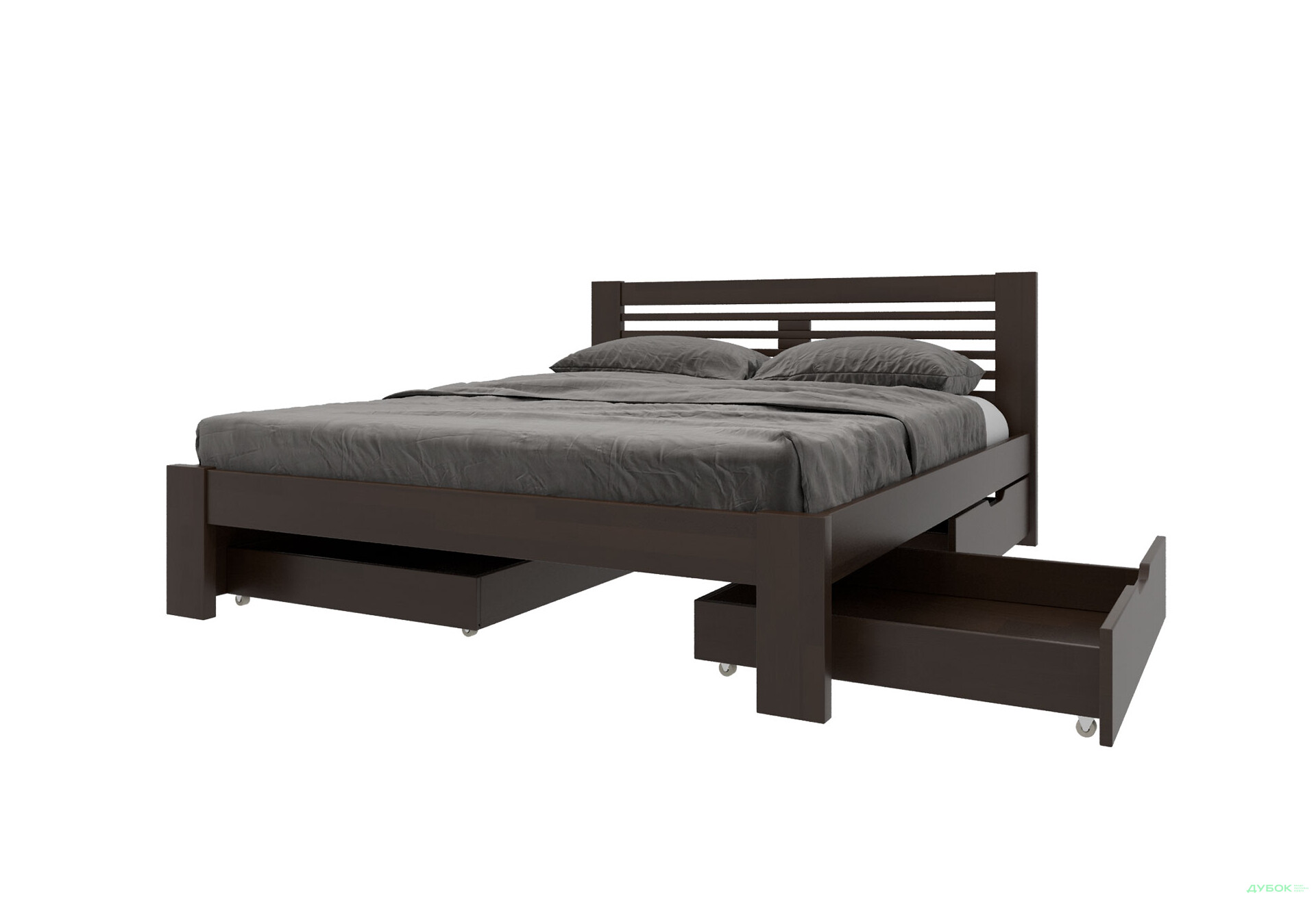 Ліжко Arbor Drev Шопен 180х190, сосна, темний горіх - Зображення 2 Зображення 2 - Ліжко Arbor Drev Шопен 180х190, сосна, темний горіх