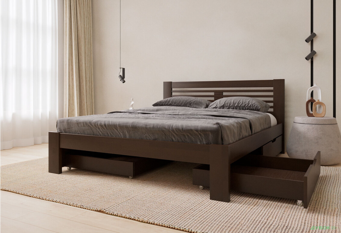 Ліжко Arbor Drev Шопен 180х190, сосна, темний горіх - Зображення 4 Зображення 4 - Ліжко Arbor Drev Шопен 180х190, сосна, темний горіх