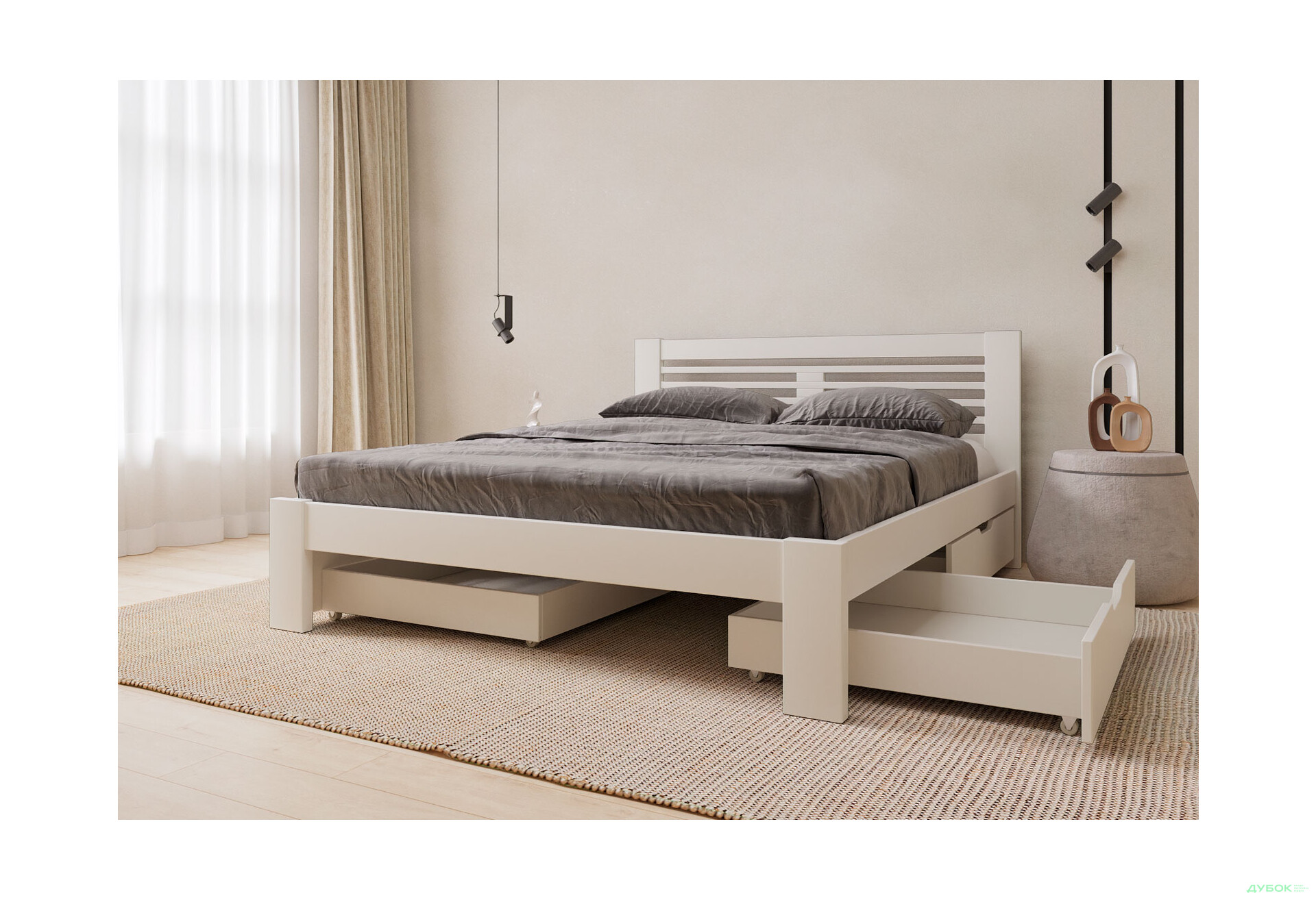 Ліжко Arbor Drev Шопен 180х200, бук, білий - Зображення 6 Зображення 6 - Ліжко Arbor Drev Шопен 180х200, бук, білий