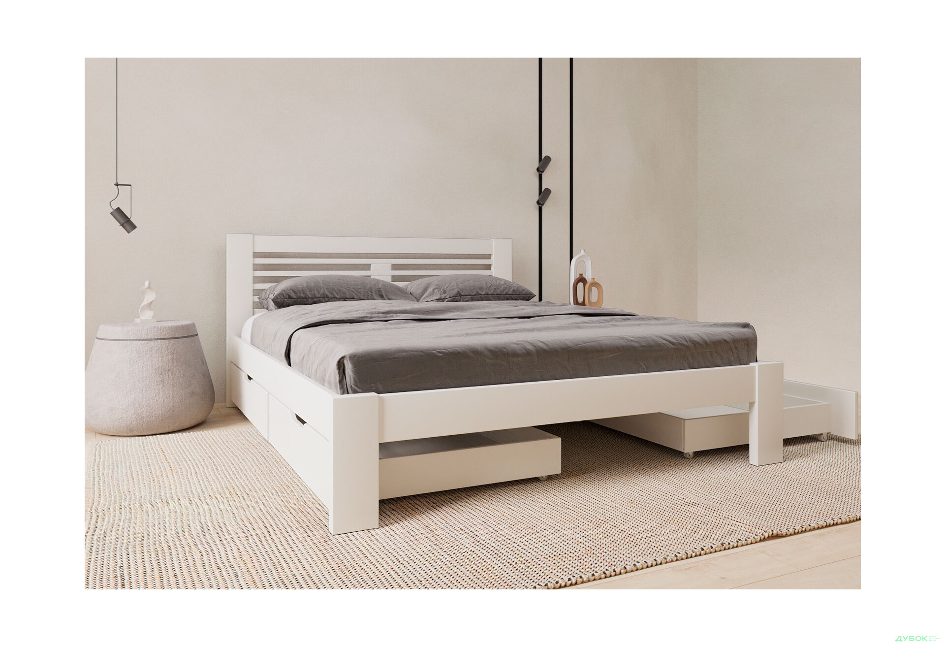 Ліжко Arbor Drev Шопен 180х200, бук, білий - Зображення 7 Зображення 7 - Ліжко Arbor Drev Шопен 180х200, бук, білий