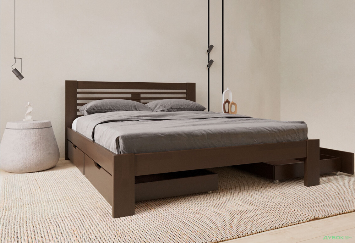 Зображення 3 - Ліжко Arbor Drev Шопен 180х200, бук, темний горіх