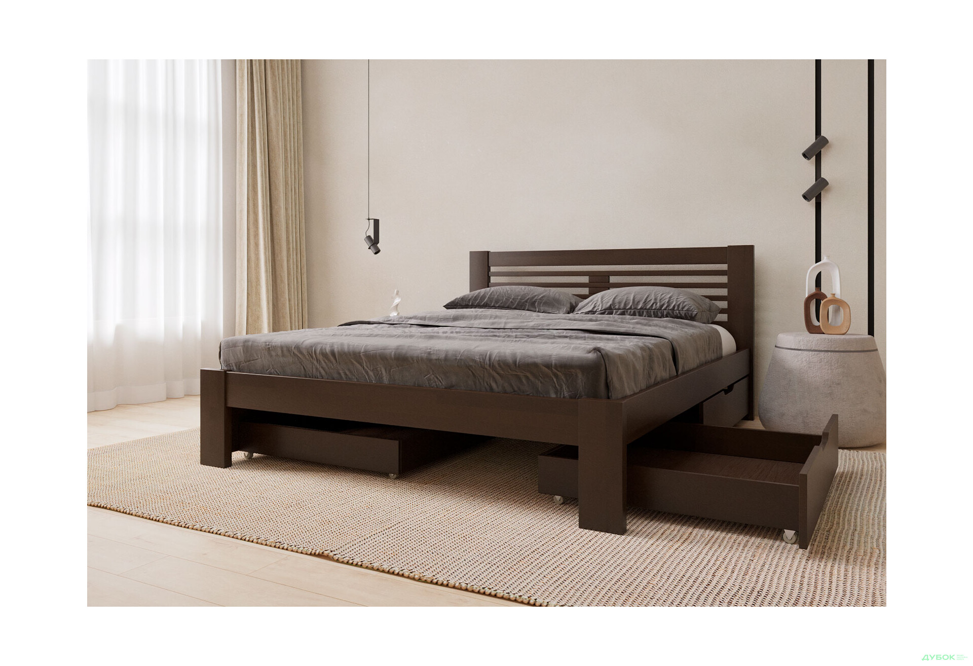 Зображення 4 - Ліжко Arbor Drev Шопен 180х200, бук, темний горіх