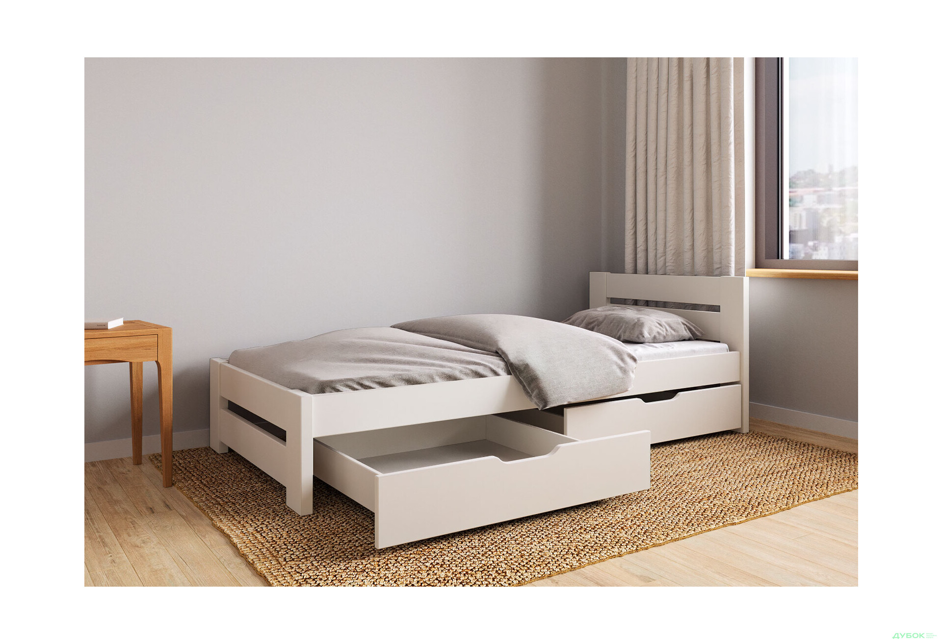 Кровать Arbor Drev Симфония 90х200, бук, белый - Изображение 3 Изображение 3 - Кровать Arbor Drev Симфония 90х200, бук, белый