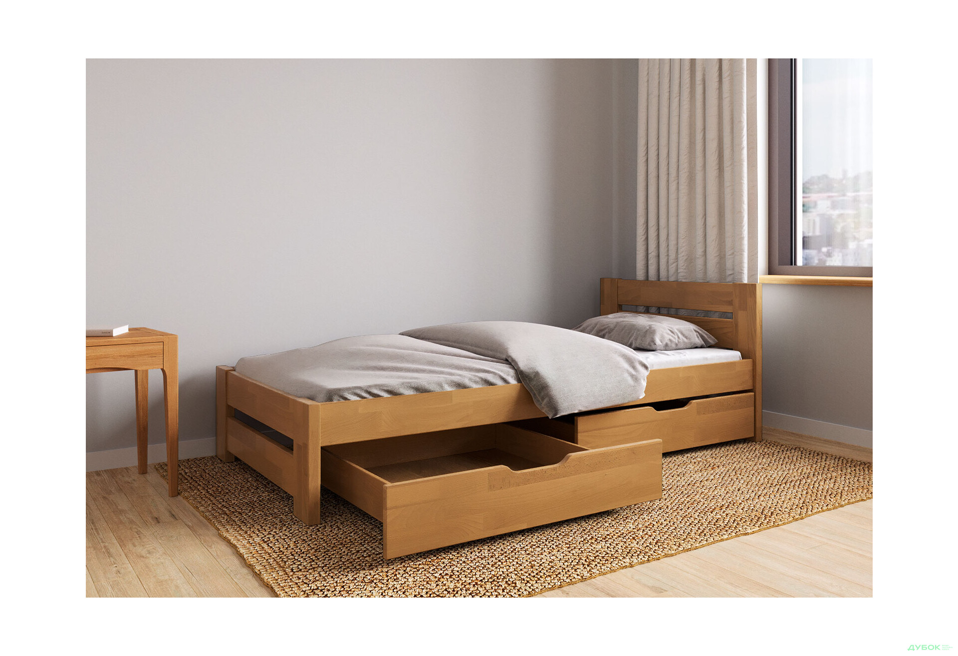 Кровать Arbor Drev Симфония 90х200, сосна, орех - Изображение 3 Изображение 3 - Кровать Arbor Drev Симфония 90х200, сосна, орех