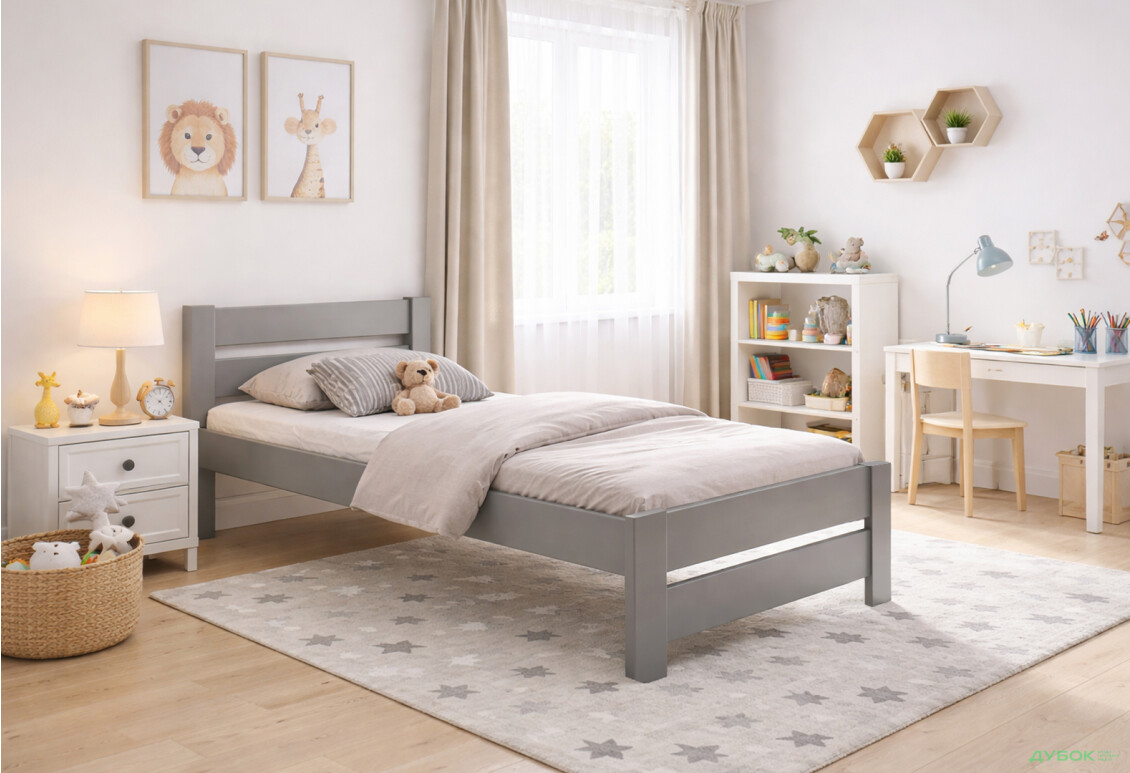 Зображення 2 - Ліжко Arbor Drev Симфонія 90х200, сосна, сірий