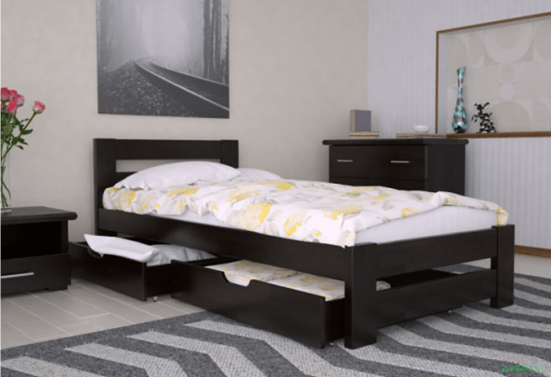 Ліжко Arbor Drev Симфонія 90х190, бук, венге магія - Зображення 3 Зображення 3 - Ліжко Arbor Drev Симфонія 90х190, бук, венге магія