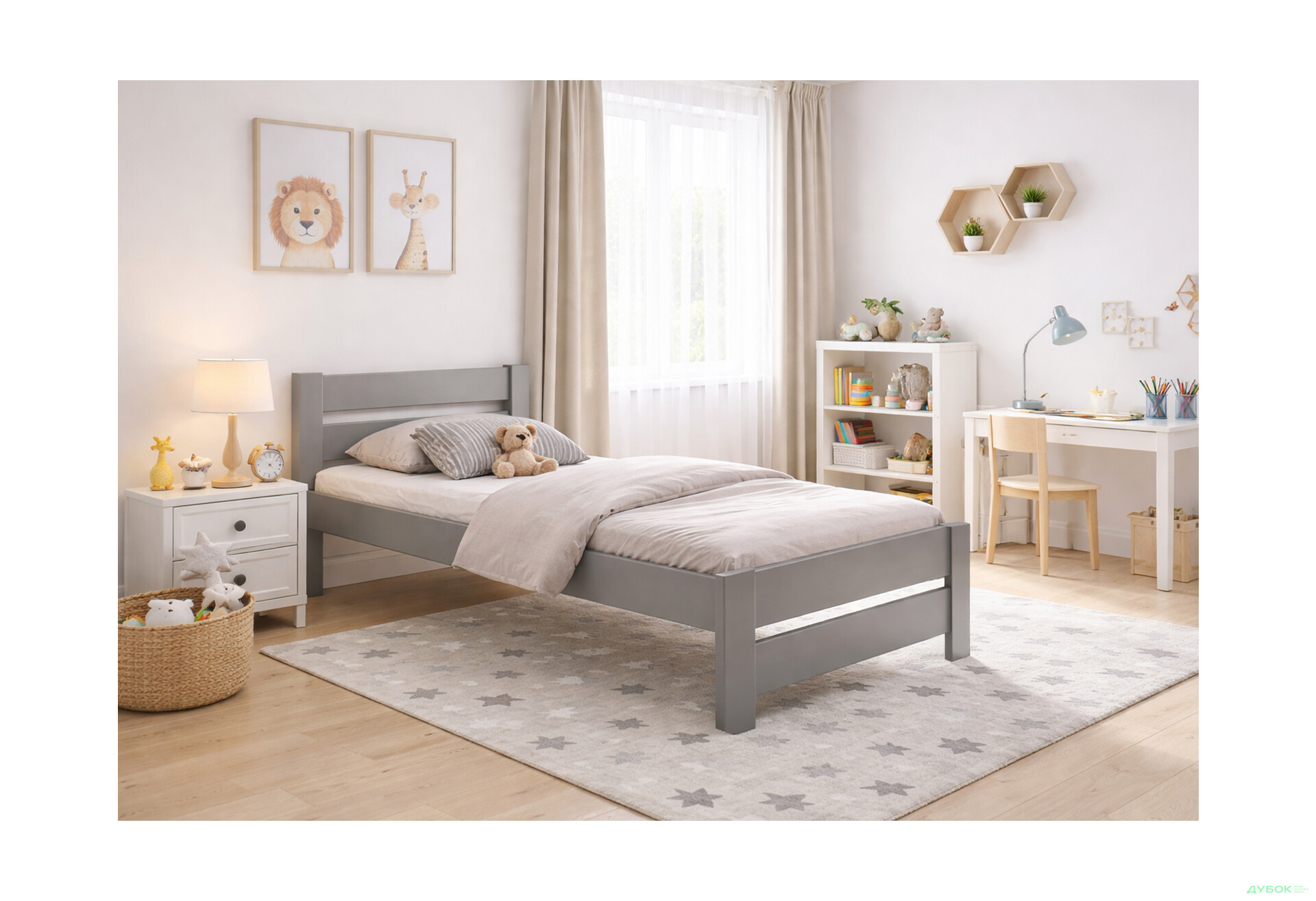Зображення 2 - Ліжко Arbor Drev Симфонія 90х190, бук, сірий