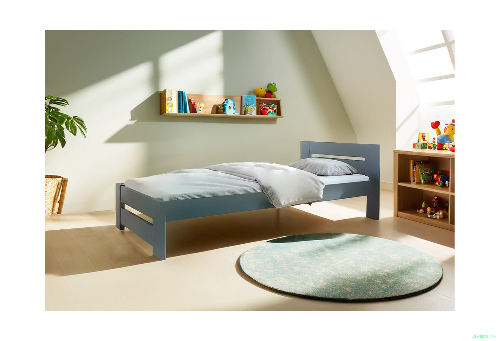 Ліжко Arbor Drev Симфонія 90х190, бук, сірий - Зображення 2 Зображення 2 - Ліжко Arbor Drev Симфонія 90х190, бук, сірий