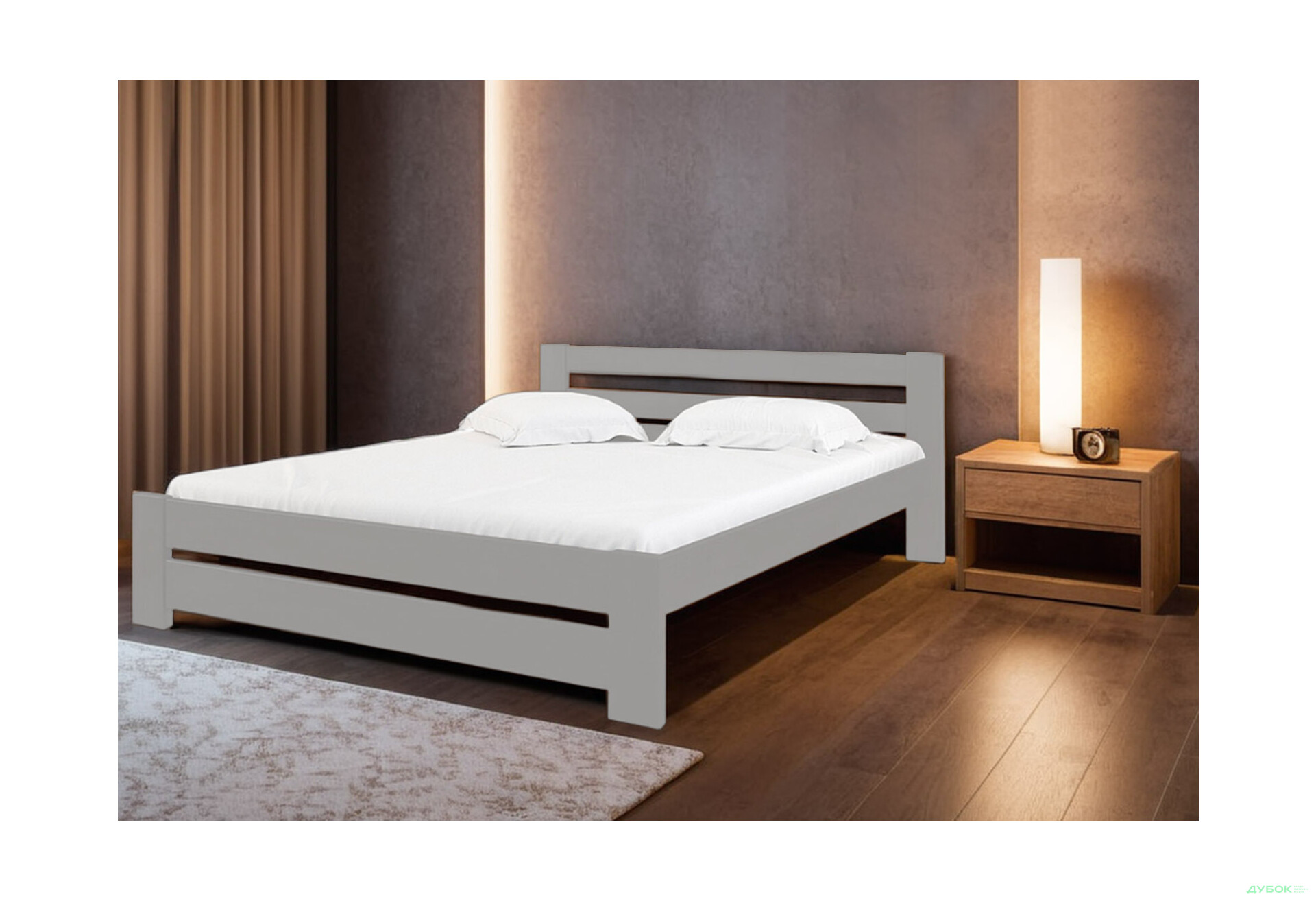 Ліжко Arbor Drev Симфонія 120х200, бук, сірий - Зображення 2 Зображення 2 - Ліжко Arbor Drev Симфонія 120х200, бук, сірий