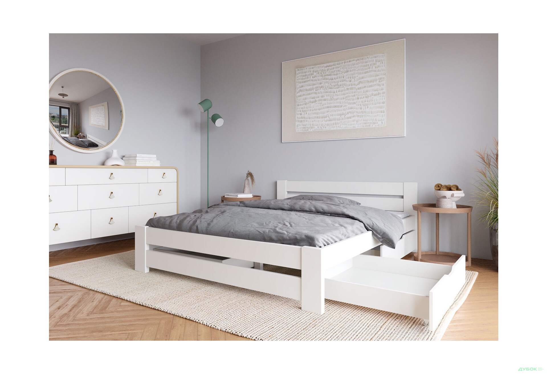 Ліжко Arbor Drev Симфонія 120х200, сосна, білий - Зображення 3 Зображення 3 - Ліжко Arbor Drev Симфонія 120х200, сосна, білий