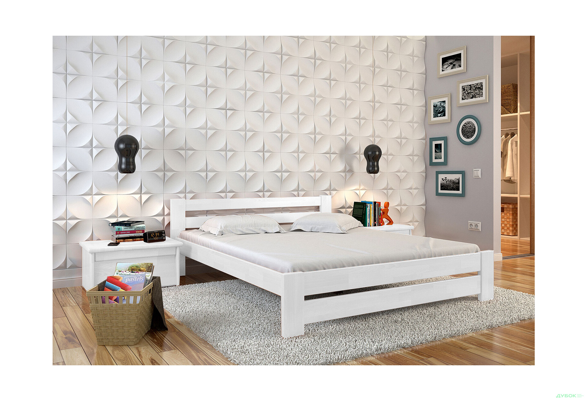 Кровать Arbor Drev Симфония 120х190, бук, белый - Изображение 5 Изображение 5 - Кровать Arbor Drev Симфония 120х190, бук, белый