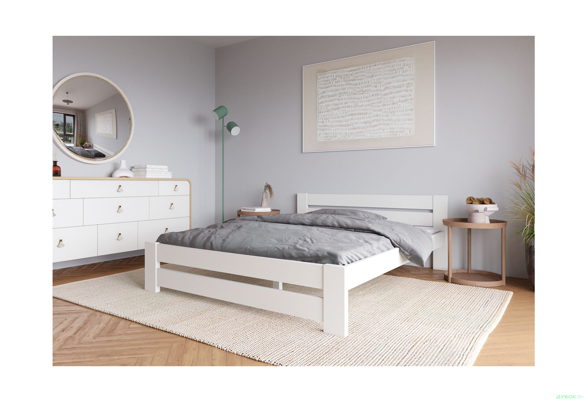 Кровать Arbor Drev Симфония 140х200, сосна, белый - Изображение 2 Изображение 2 - Кровать Arbor Drev Симфония 140х200, сосна, белый