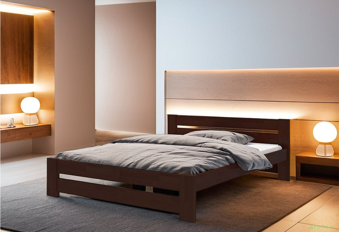 Ліжко Arbor Drev Симфонія 140х200, сосна, темний горіх - Зображення 2 Зображення 2 - Ліжко Arbor Drev Симфонія 140х200, сосна, темний горіх
