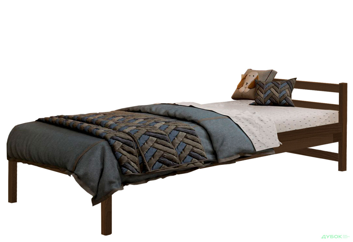 Ліжко Arbor Drev Соня сосна 80х200, темний горіх - Зображення 1 Зображення 1 - Ліжко Arbor Drev Соня сосна 80х200, темний горіх