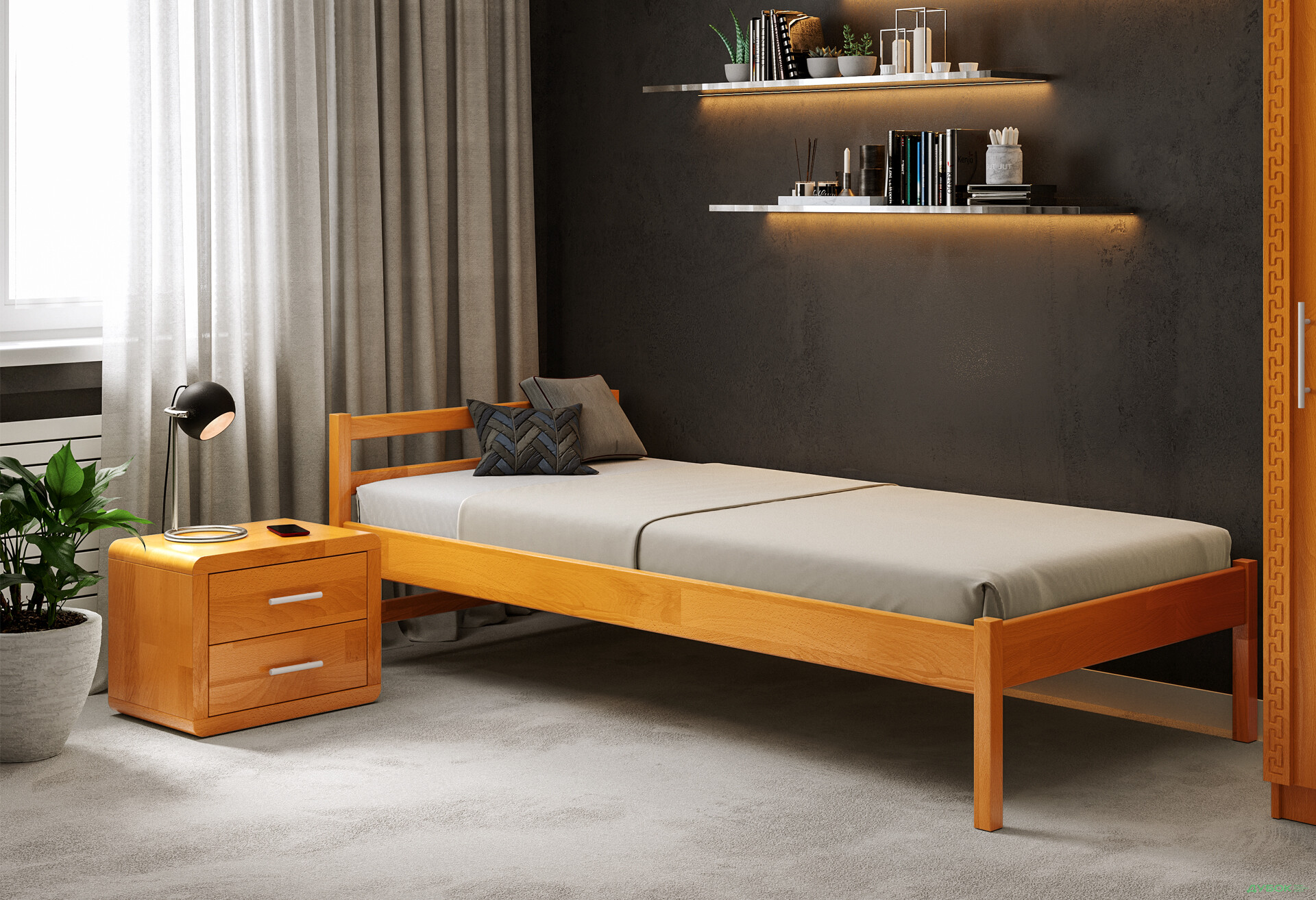 Кровать Arbor Drev Соня бук 80х200, ольха - Изображение 2 Изображение 2 - Кровать Arbor Drev Соня бук 80х200, ольха