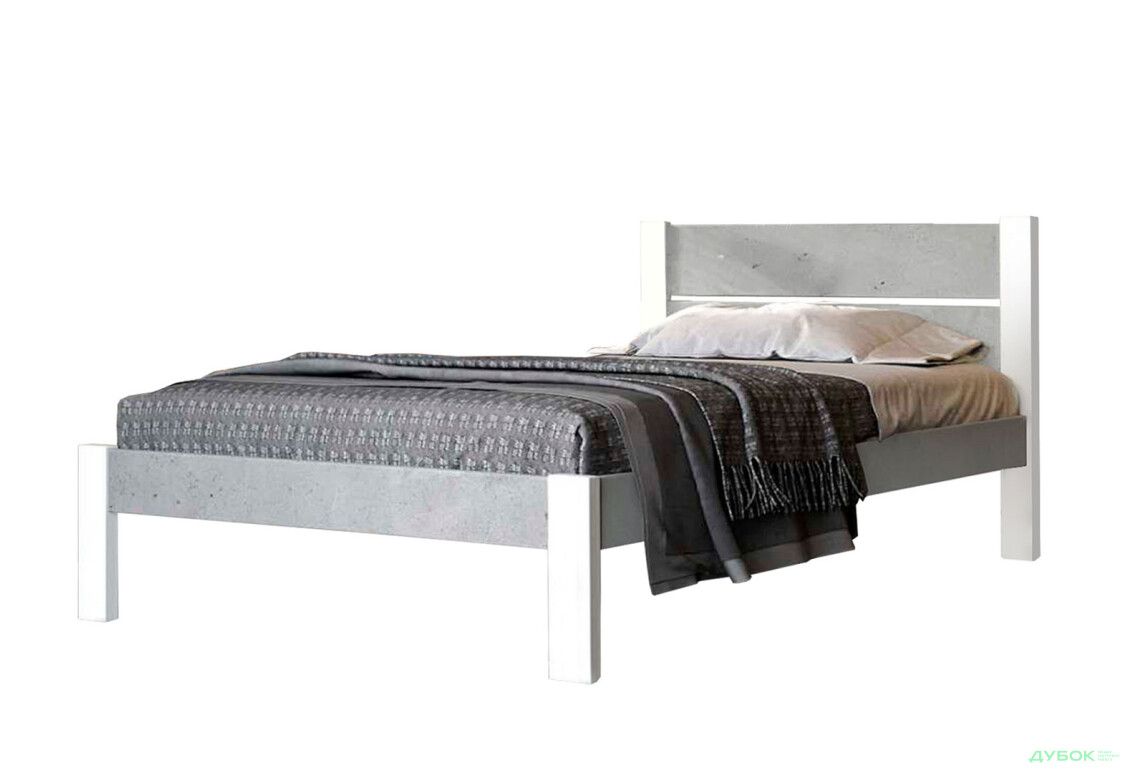 Ліжко Arbor Drev Лофт 2 (ДСП бетон) 90х200, бук, білий - Зображення 1 Зображення 1 - Ліжко Arbor Drev Лофт 2 (ДСП бетон) 90х200, бук, білий