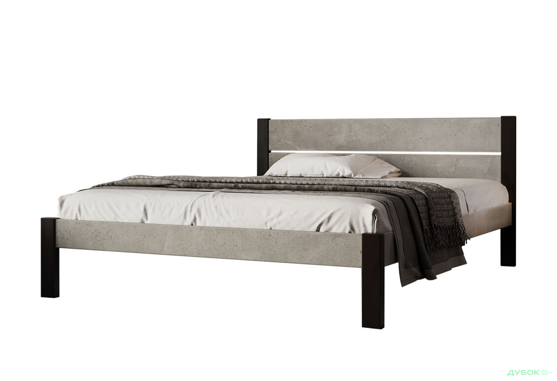 Кровать Arbor Drev Лофт 2 (ДСП бетон) 140х200, сосна, венге магия