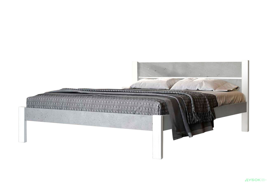 Ліжко Arbor Drev Лофт 2 (ДСП бетон) 140х190, бук, білий