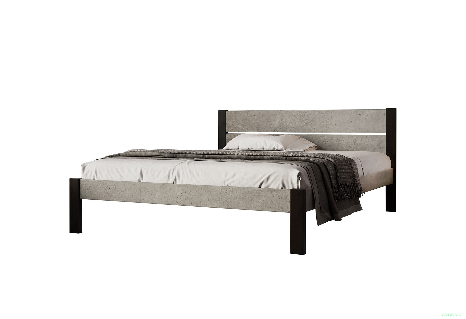 Изображение 1 - Кровать Arbor Drev Лофт 2 (ДСП бетон) 140х190, сосна, венге