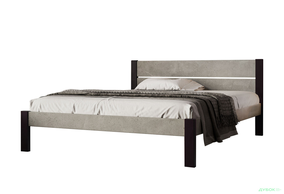 Ліжко Arbor Drev Лофт 2 (ДСП бетон) 140х200, бук, венге